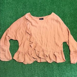 TopShop Ruffled Long Sleeve Blouse